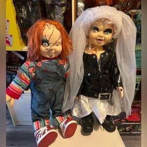 All 2 Chucky Tiffany Childs Play 24 Inch Halloween Horror Movie Toy Dolls Figure